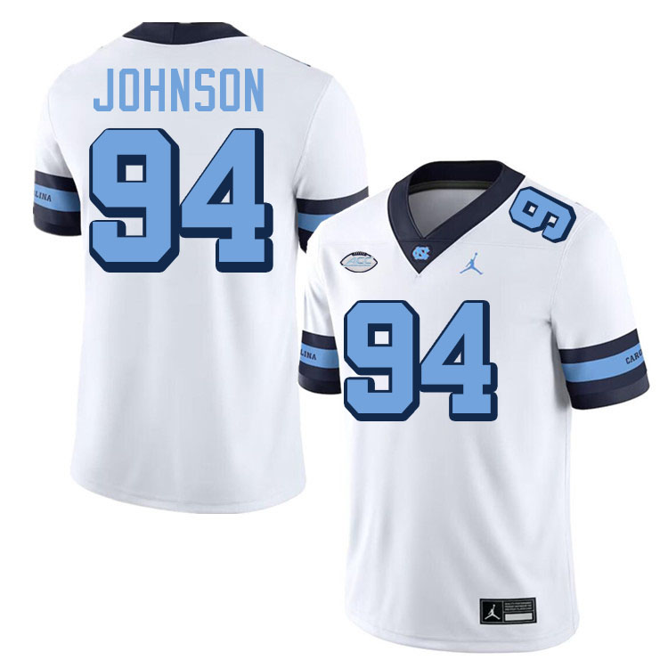 Isaiah Johnson UNC Jerseys,North Carolina Tar Heels #94 Isaiah Johnson Football Jerseys-Throwback White